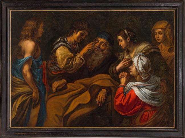 Follower of Caravaggio : Tobias healing his father's blindness - Image 2 of 2