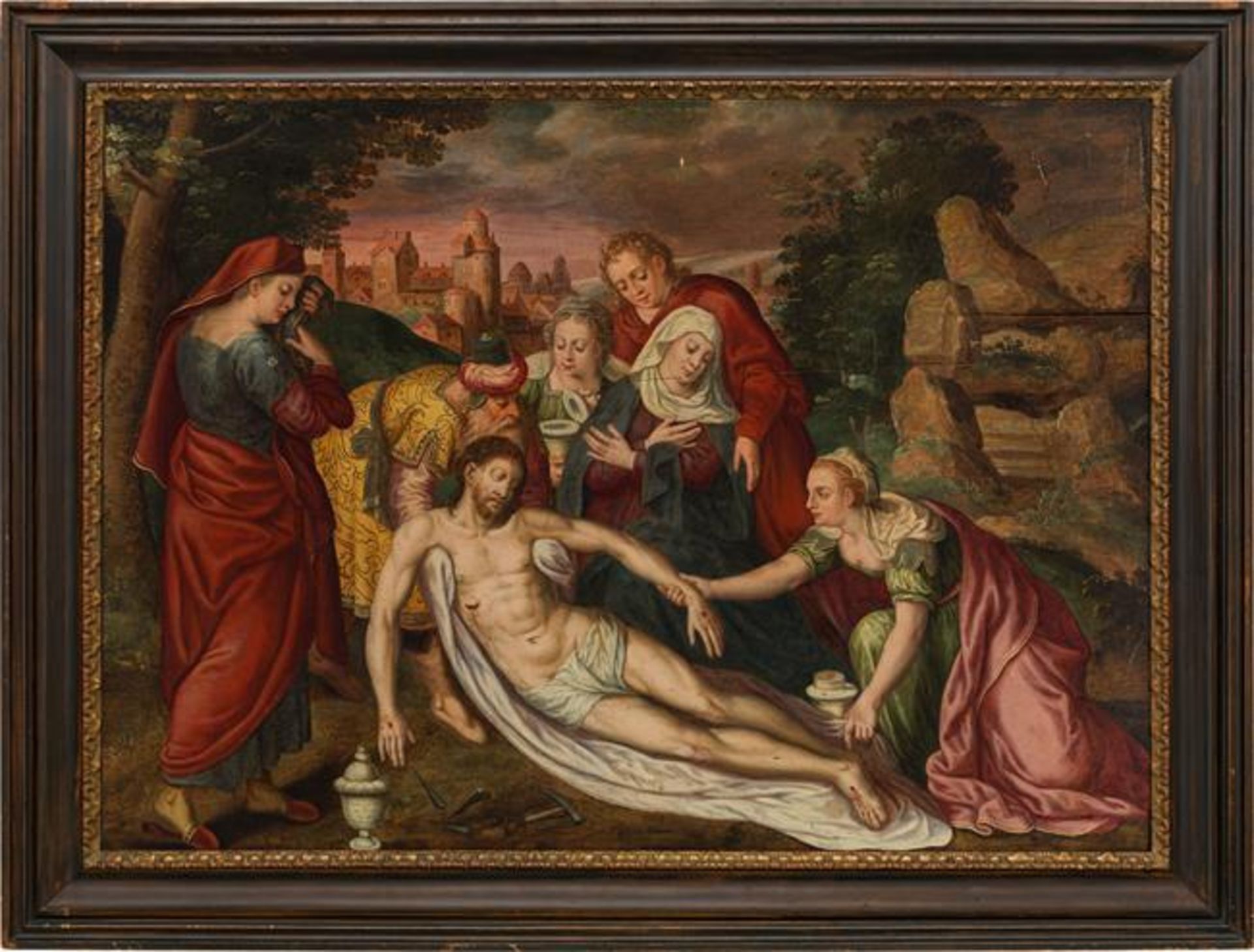 Circle of Maerten de Vos : The Entombment of Christ - Image 2 of 2