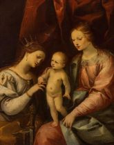 Lombard Master: The mystical marriage of Saint Catherine