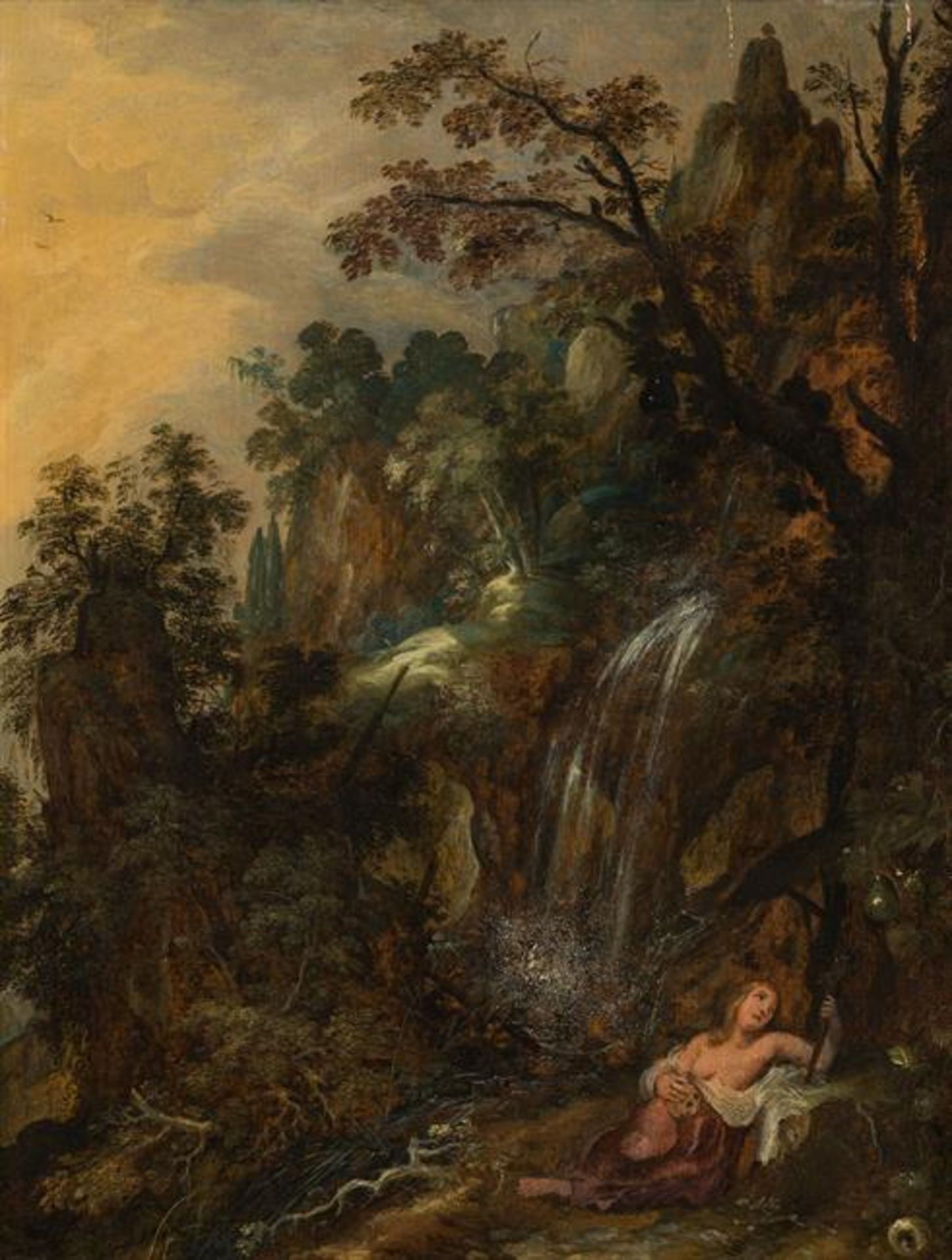 Circle of Marten Rijckaert : Saint Mary Magdalene in the wilderness