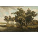 Jacob van Ruisdael Nachfolger: Flusslandschaft mit Fischer und weidenden Tieren