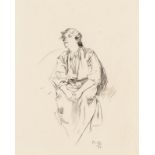 Alfons Mucha: Sitzendes Mädchen in Tracht