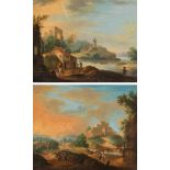 Georg Schneider zugeschrieben: Landschaften mit Figurenstaffage (Pendants)