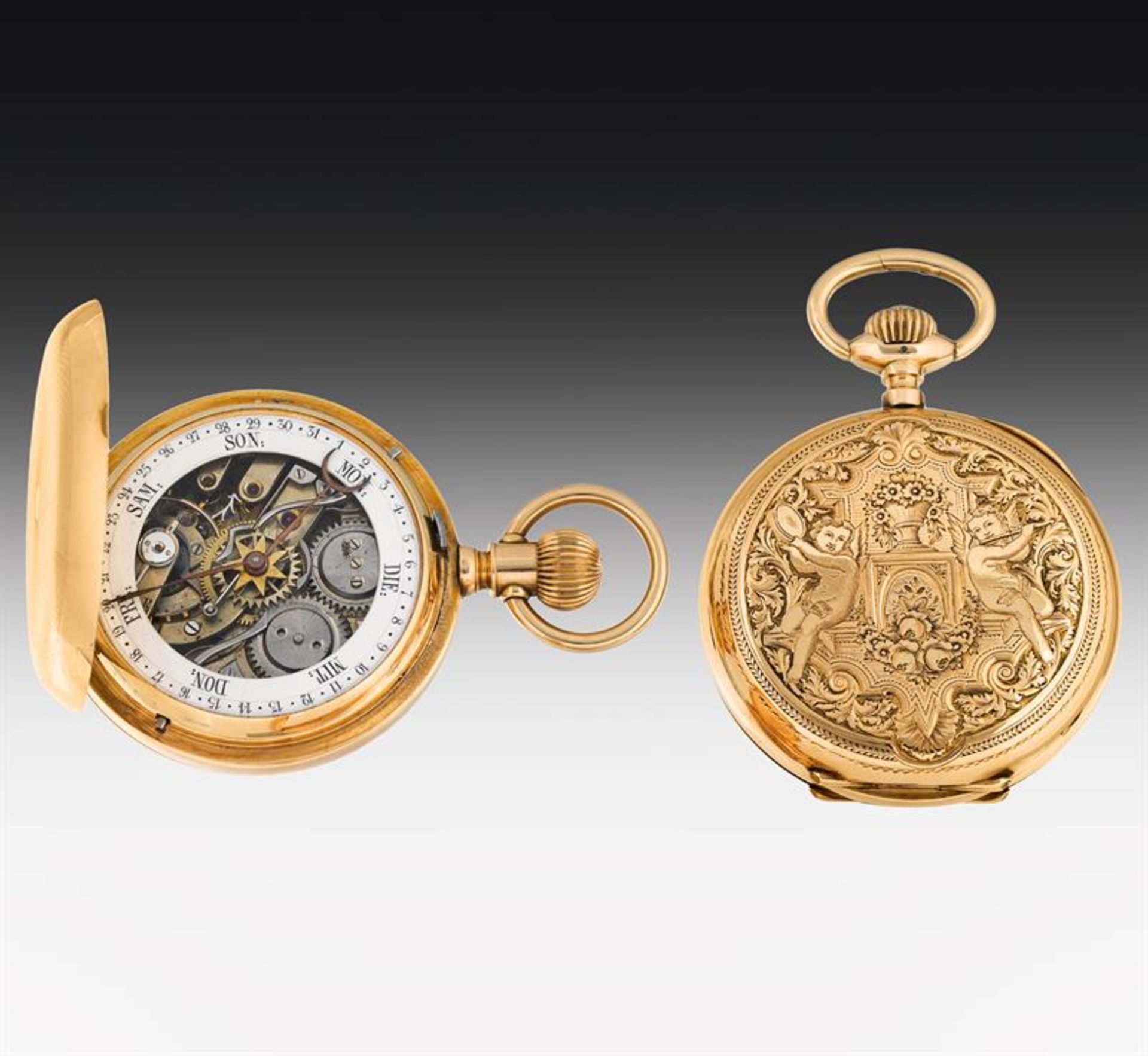 2 Golden pocket watches