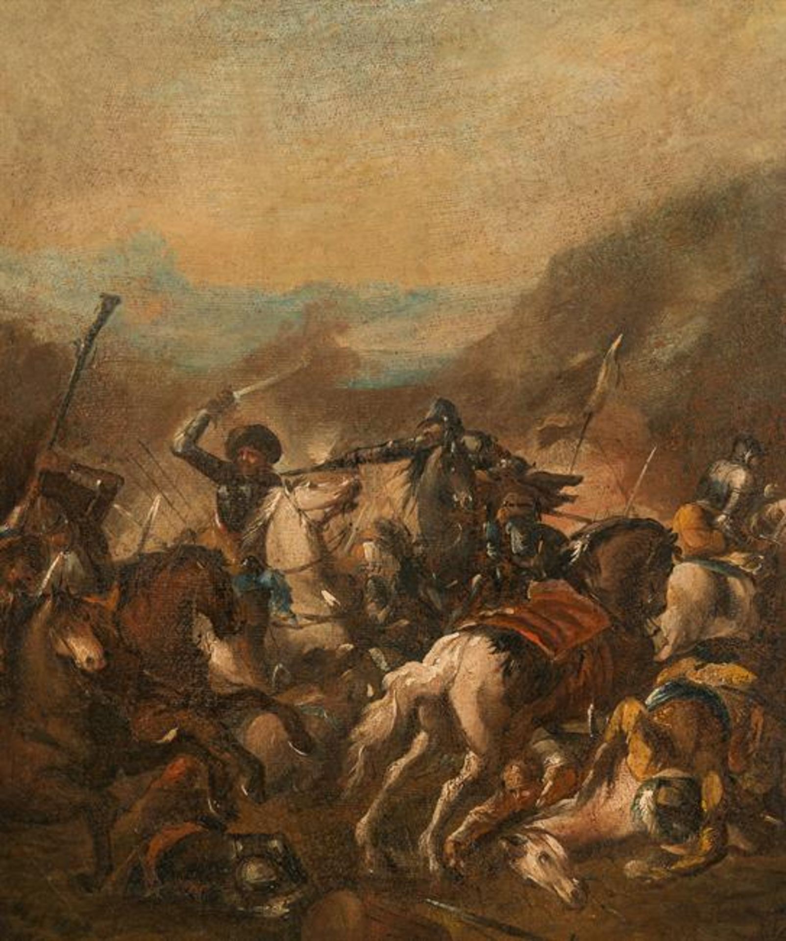 Attributed to Antonio Marini : Battle scenes (counterparts) - Image 5 of 5