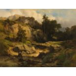 Anton Hansch : Gebirgslandschaft mit Wildbach