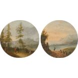 Künstler des 18. Jahrhunderts: Konvolut: Landschaften mit Figurenstaffage (2 Stück)
