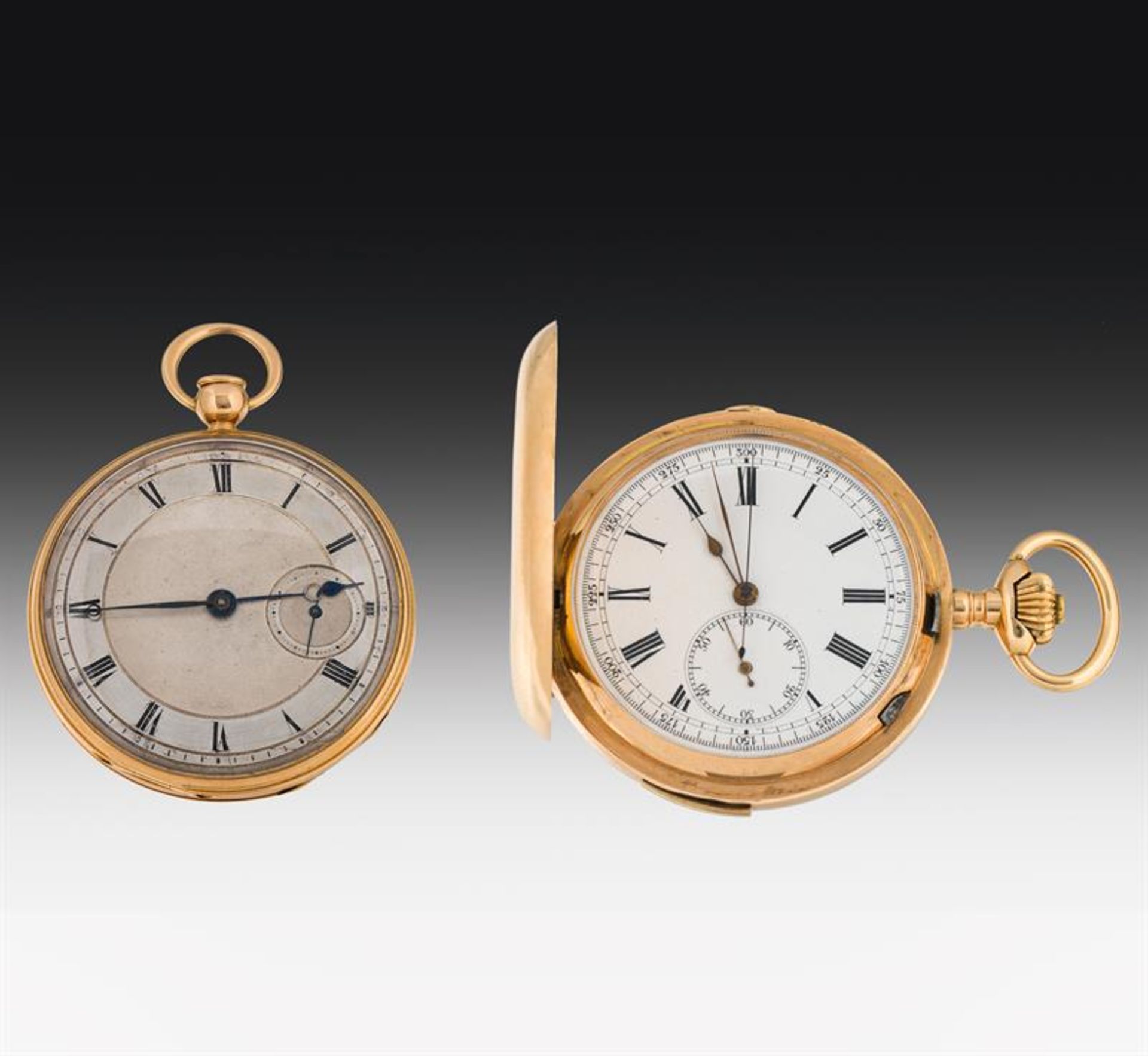 2 Golden pocket watch with quarter-hour repetition