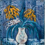 Ernst Huber: Bildplatte mit Blumenvase