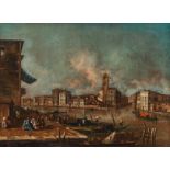 Francesco Guardi zugeschrieben: Venedig - Blick über den Canal Grande mit San Geremia, Palazzo Labia