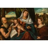 Bonifacio de' Pitati Umkreis: Madonna mit Kind, Hl. Katharina und Hl. Hieronymus