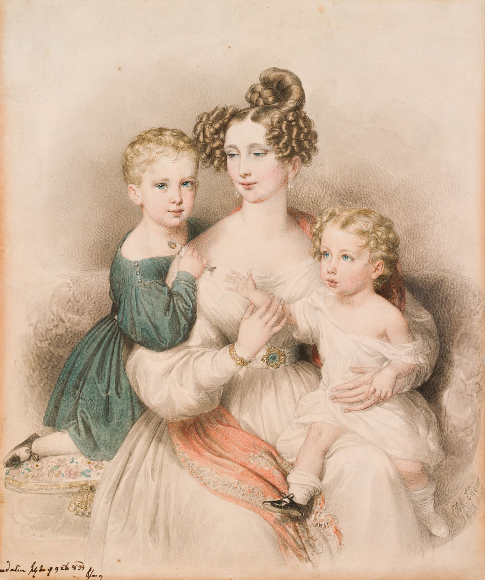 Johann Nepomuk Ender: Archduchess Sophie with her sons Franz Joseph and Ferdinand Maximilian