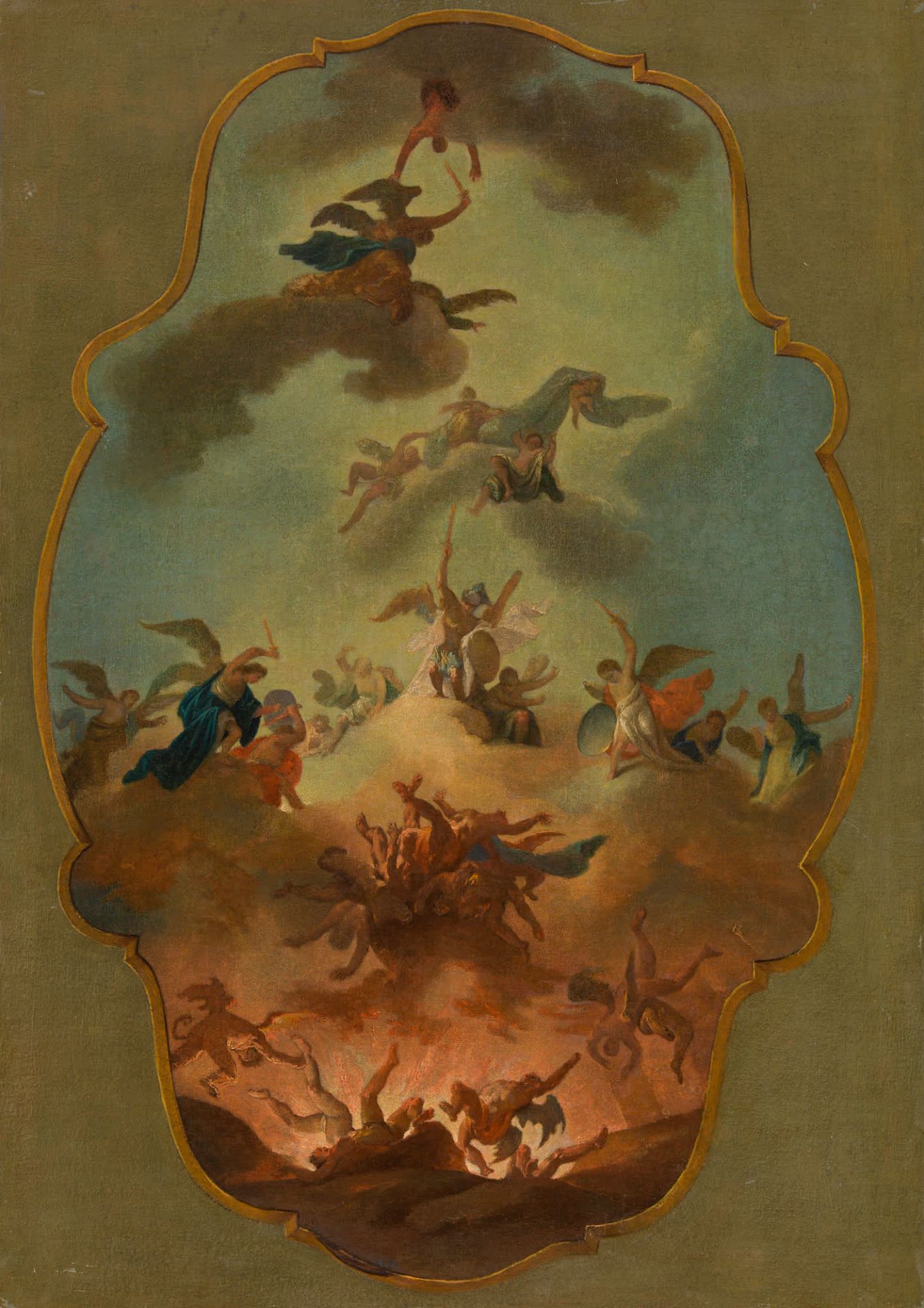 Johann Josef Anton Huber: Angel's fall (design for a ceiling fresco)