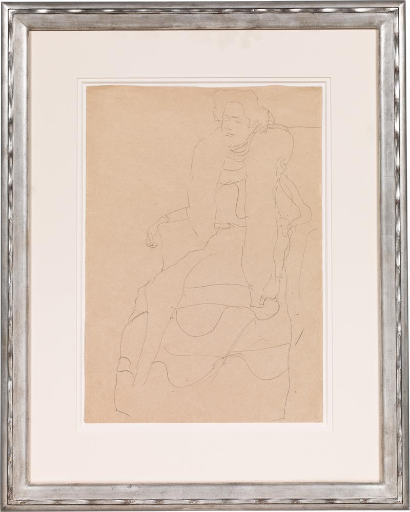 Gustav Klimt: Seated figure, study for the painting of Fritza Riedler - Image 2 of 2