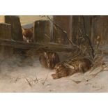 Anton Weinberger: Fuchs und Hasen im Schnee