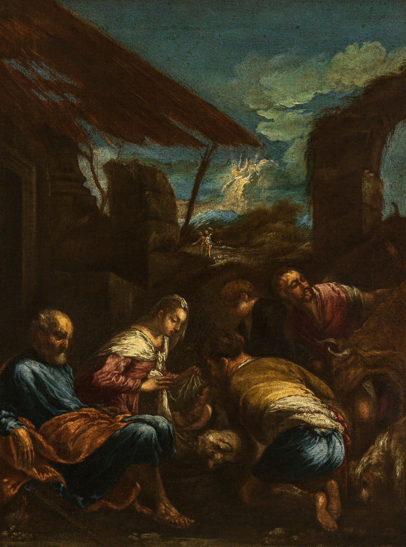 Studio of Jacopo da Ponte, called Jacopo Bassano : Worship of the shepherds