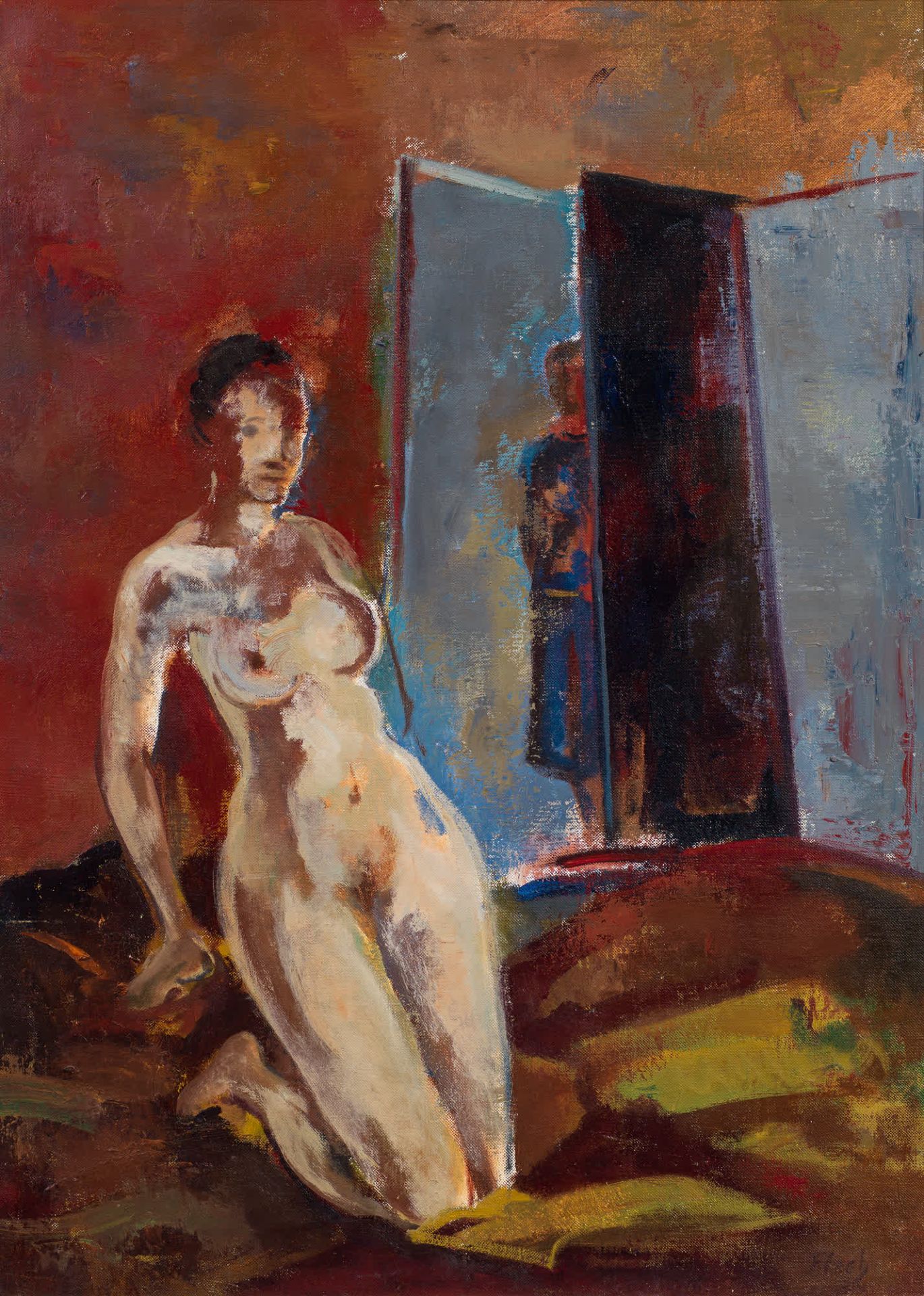 Josef Floch: Kneeling nude