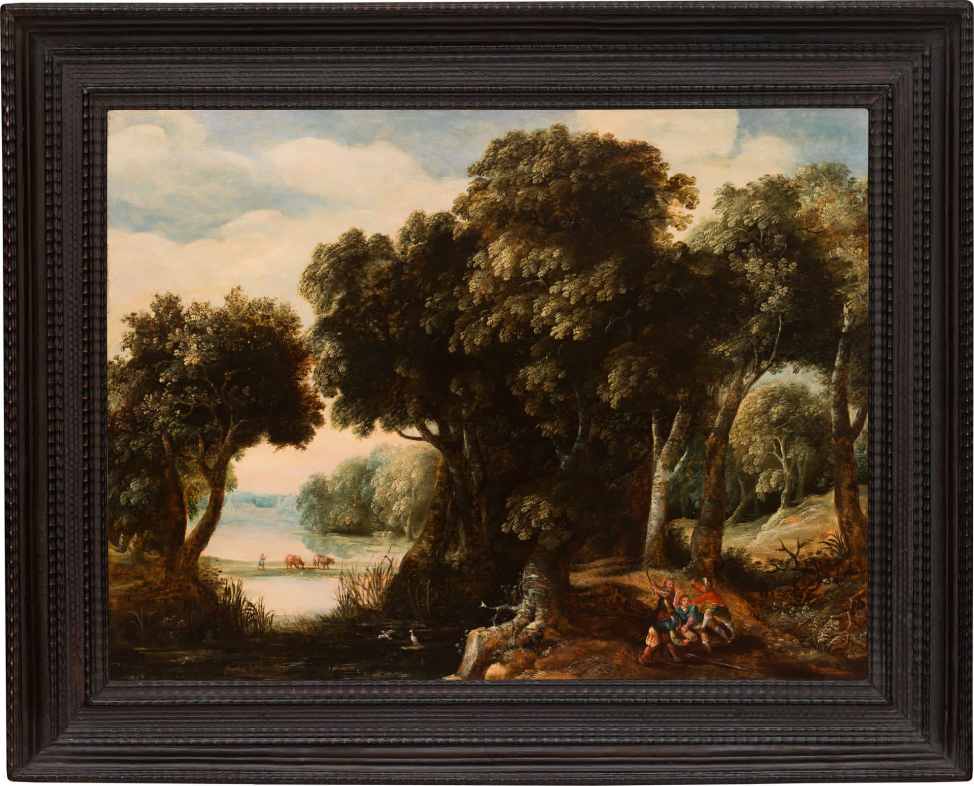 Flemish School: River landscape with an ambush - Image 2 of 2