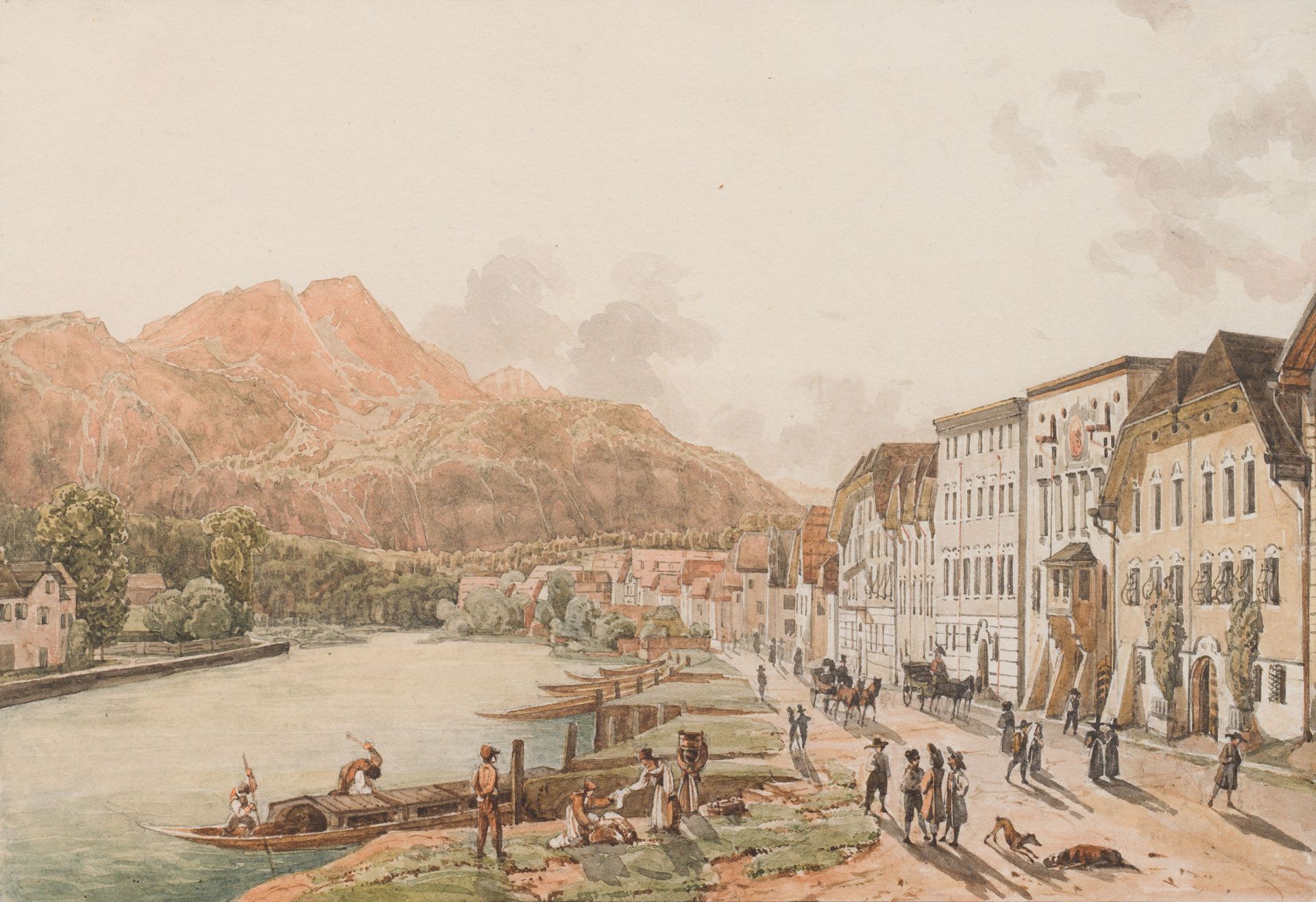 Thomas Ender: Esplanade in Bad Ischl