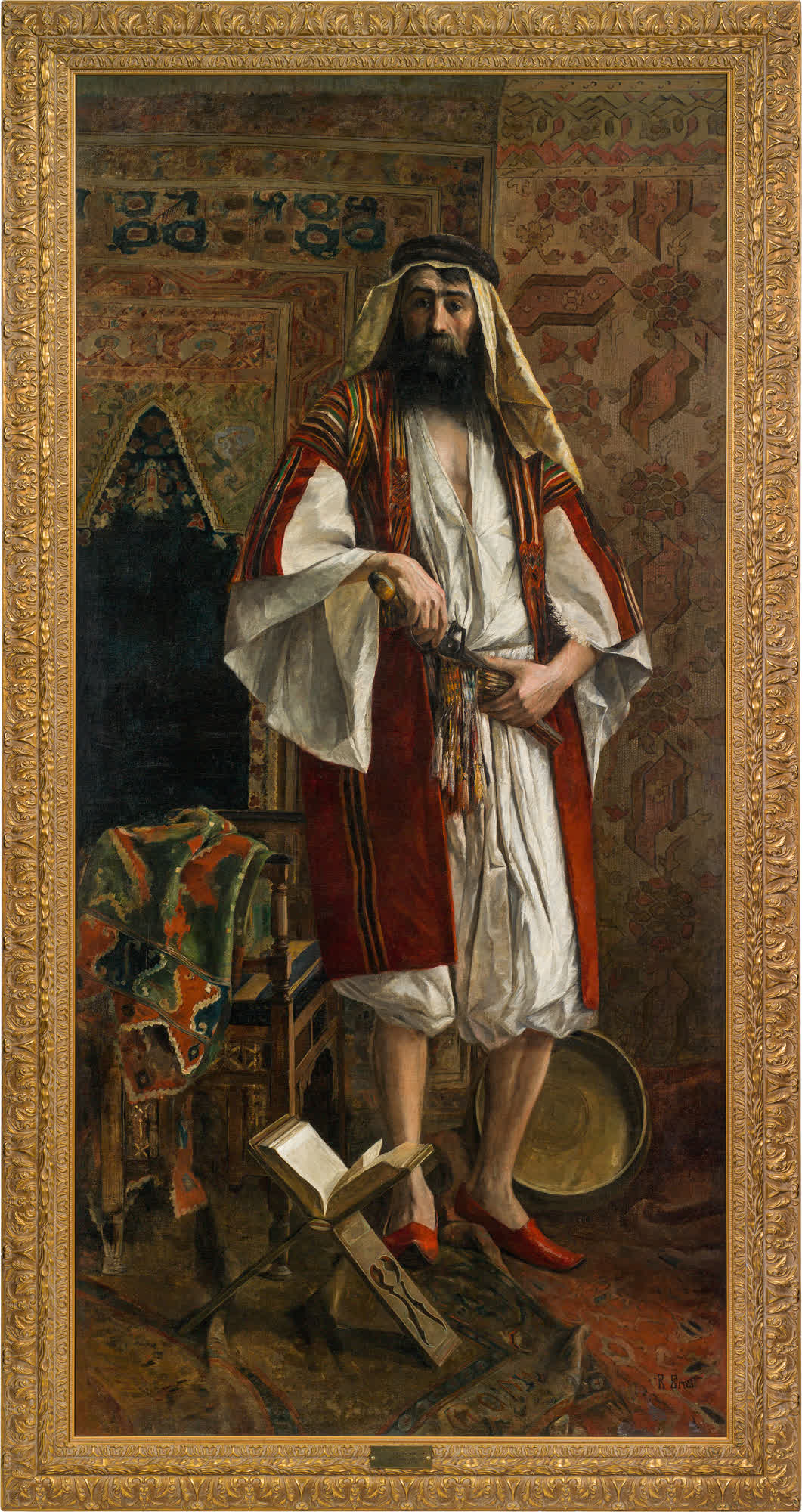 Rudolf Ernst: Portrait of an Arab tribal leader - Image 2 of 2