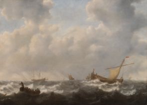 Niederländische Schule: Schiffe auf tosender See