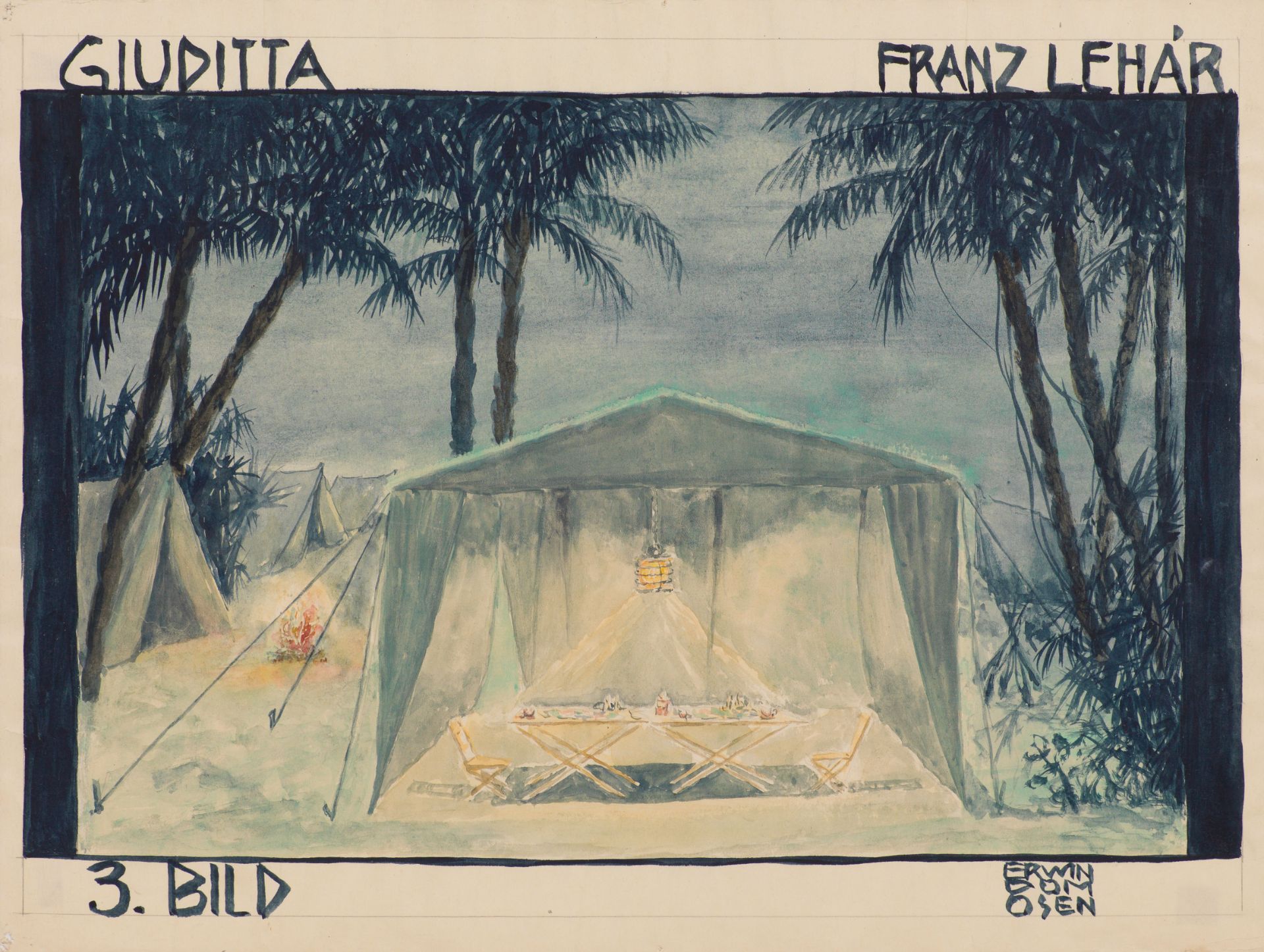 Erwin Dominik Osen: Stage design for Giuditta by Franz Lehár