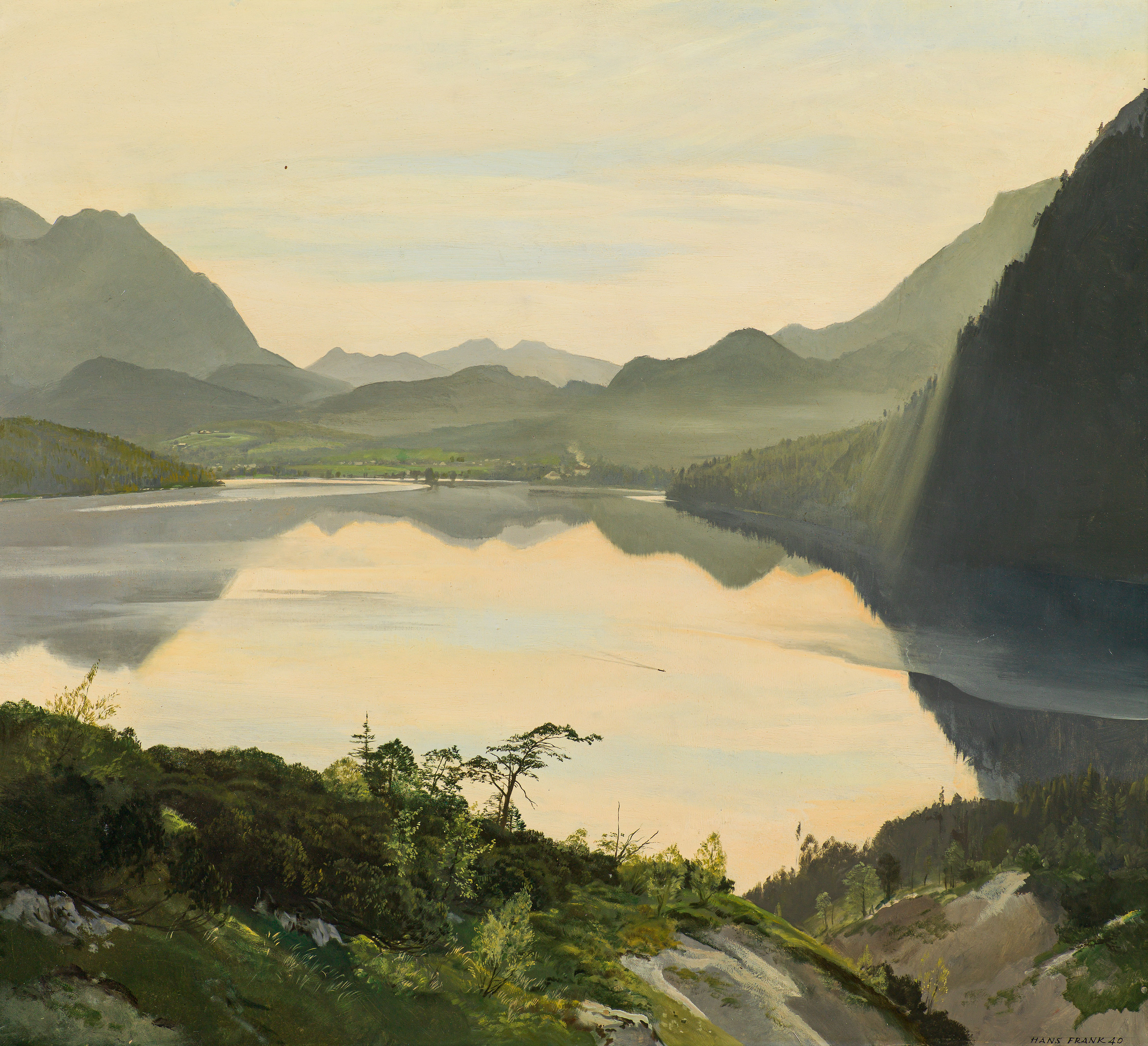 Hans Frank: Lake Altaussee with view of the Dachstein