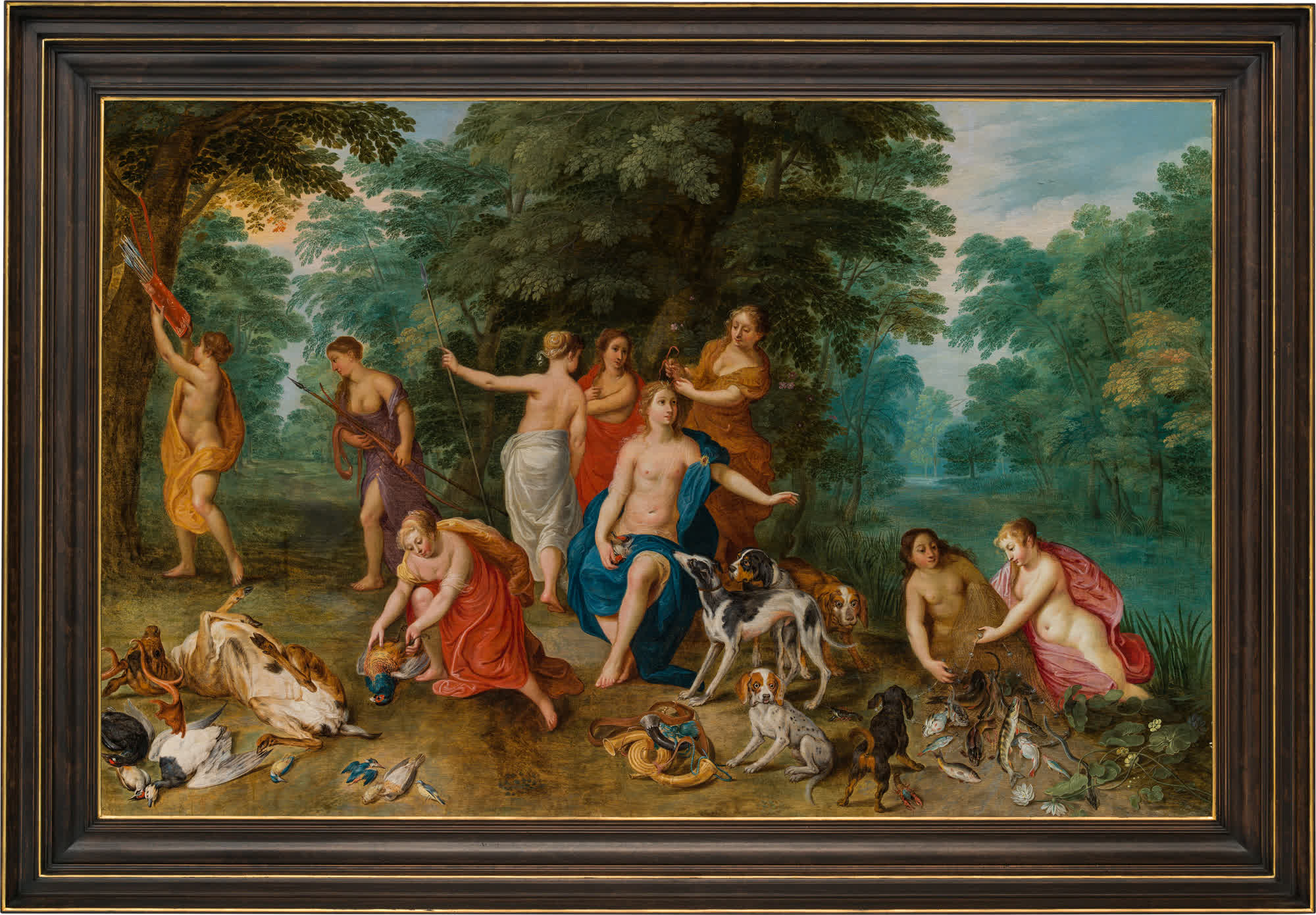 Jan Brueghel the Younger and Hendrik van Balen: Diana and her nymphs after the hunt - Image 2 of 2