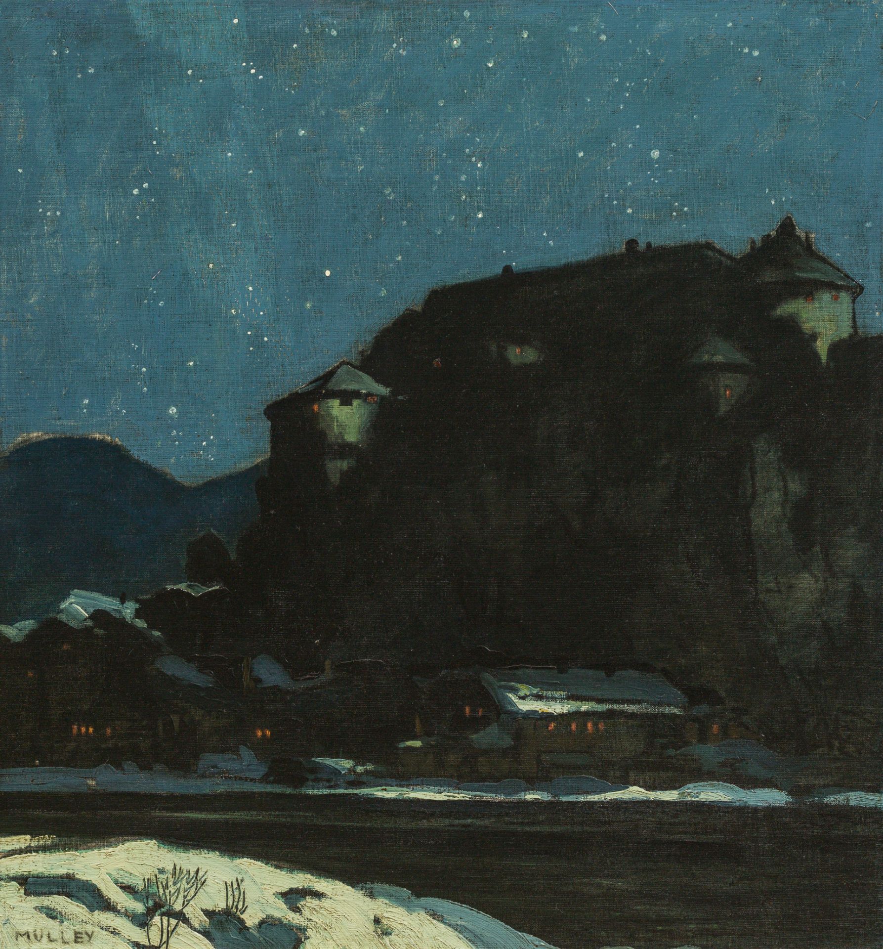 Oskar Mulley: Festung Kufstein bei Nacht