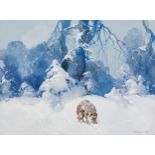 Stepan Fedorovic Kolesnikoff: Wolf in Winterlandschaft