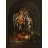 Künstler des 18. Jahrhunderts: Stillleben mit Vögeln und Früchten