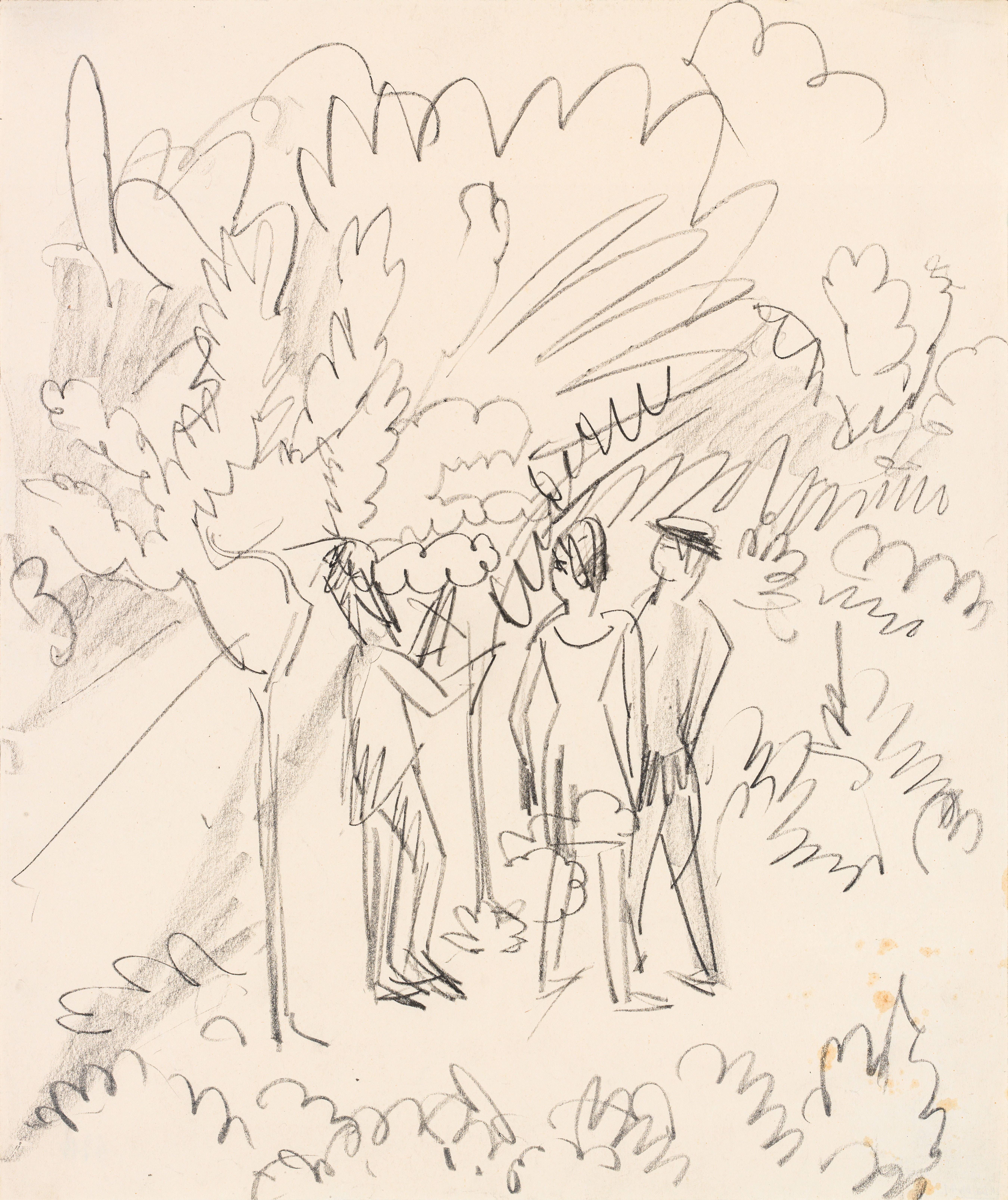 Ernst Ludwig Kirchner: Strollers under trees (Fehmarn)