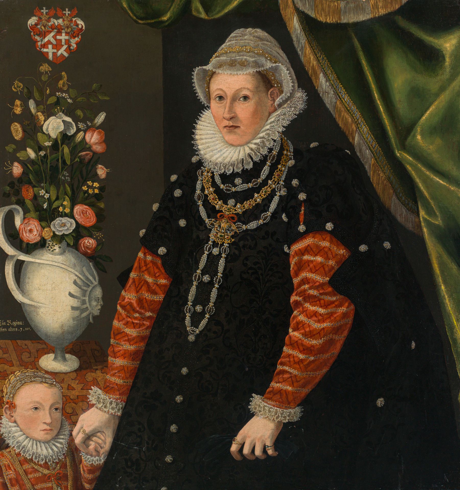 Circle of Jakob de Monte : Double portrait, Baroness of Rottal and her three-year-old daughter