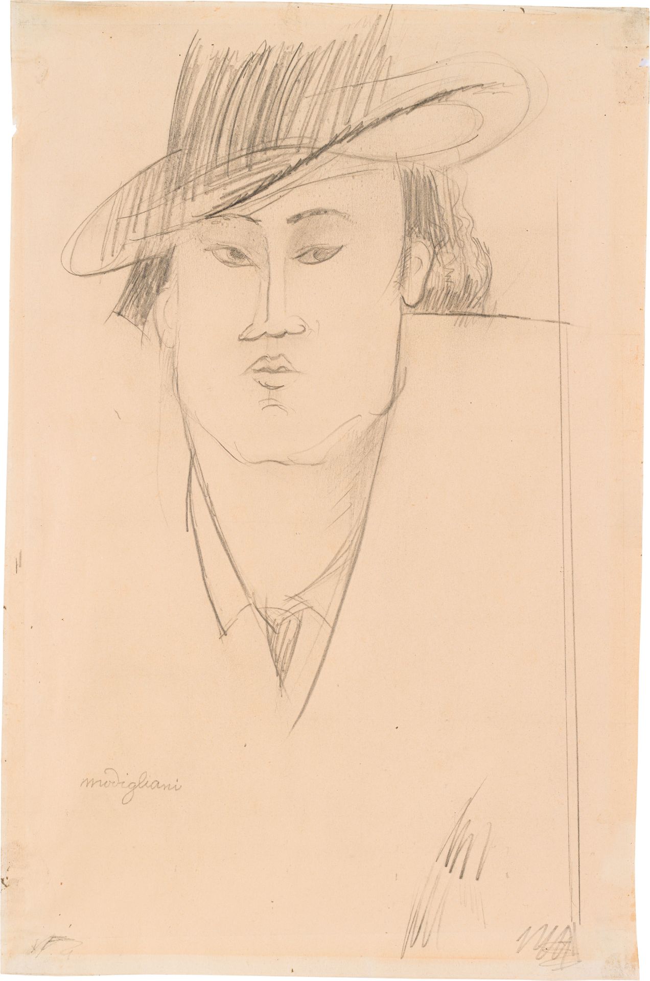  Amedeo Modigliani Attributed to: Portrait of a man