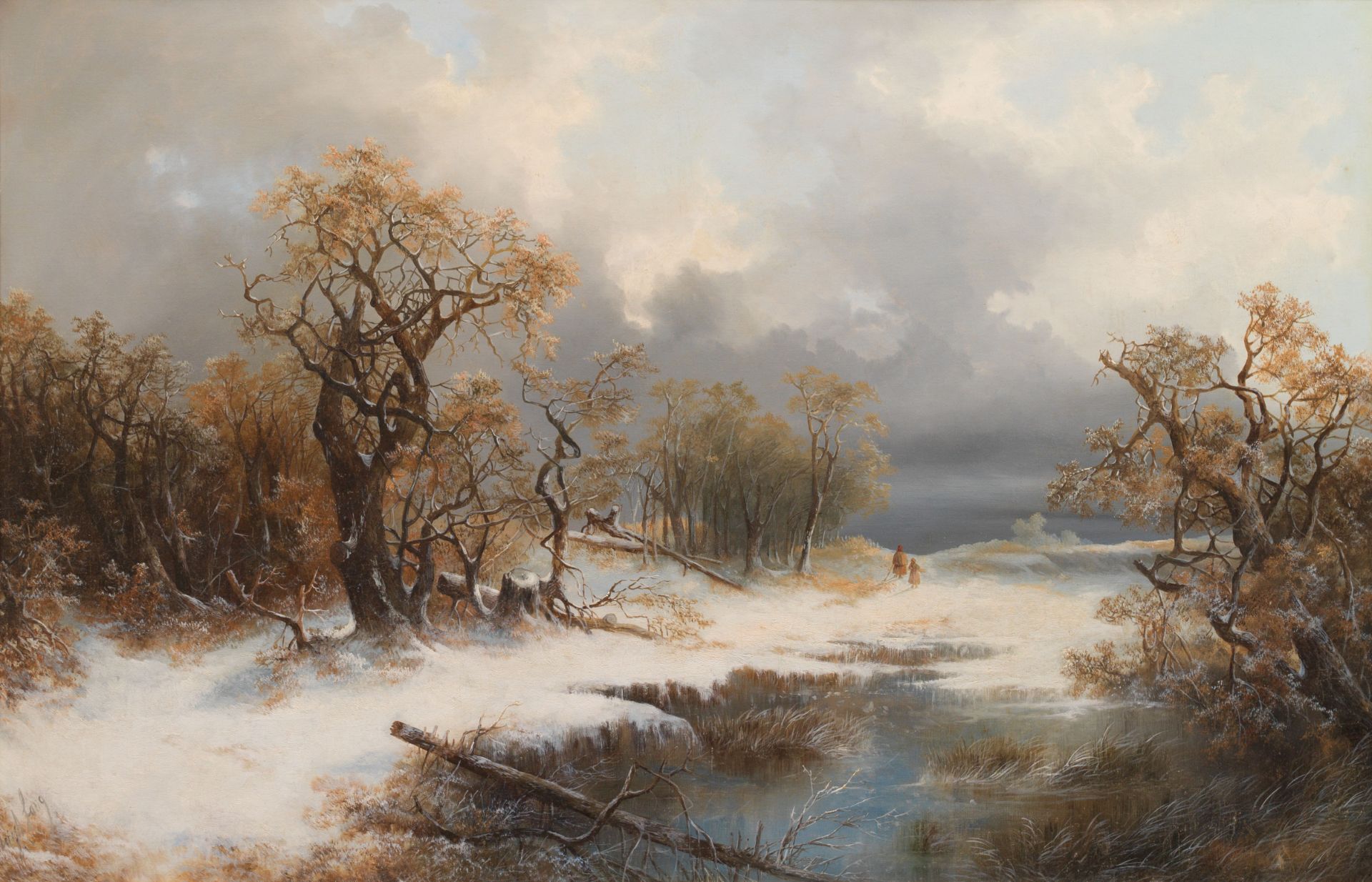 Künstler des 19. Jh.: Winterlandschaft