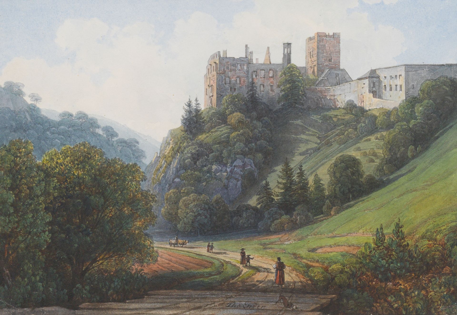 Thomas Ender: Blick auf die Ruine Rauhenstein bei Baden