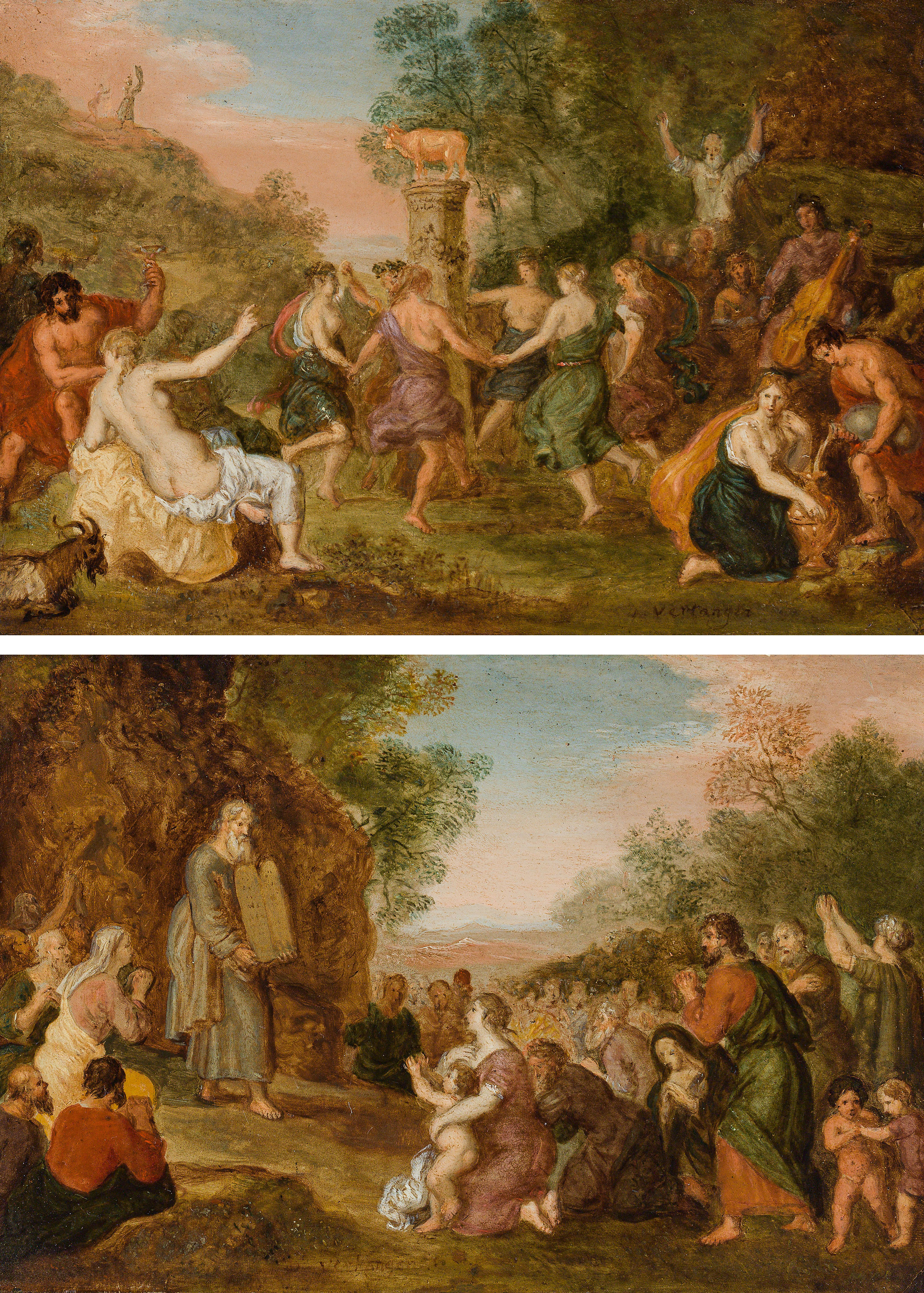 Daniel Vertangen: Moses and the 10 commandments - The dance around the golden calf (counterparts) - Image 2 of 3