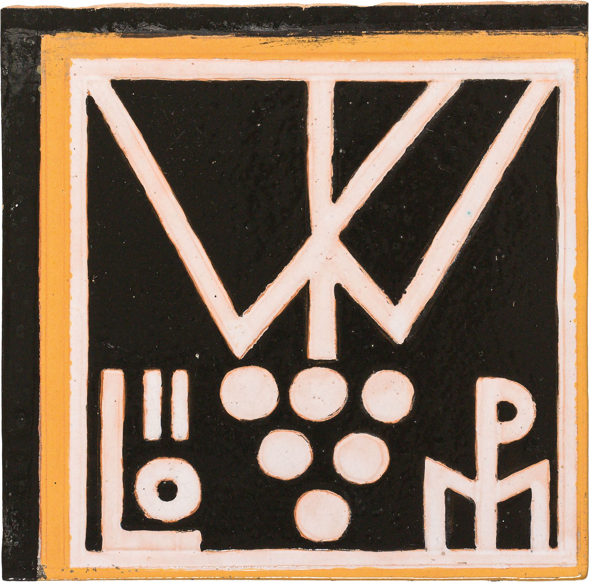 Michael Powolny and Bertold Löffler: Tile with company logo of Wiener Keramik