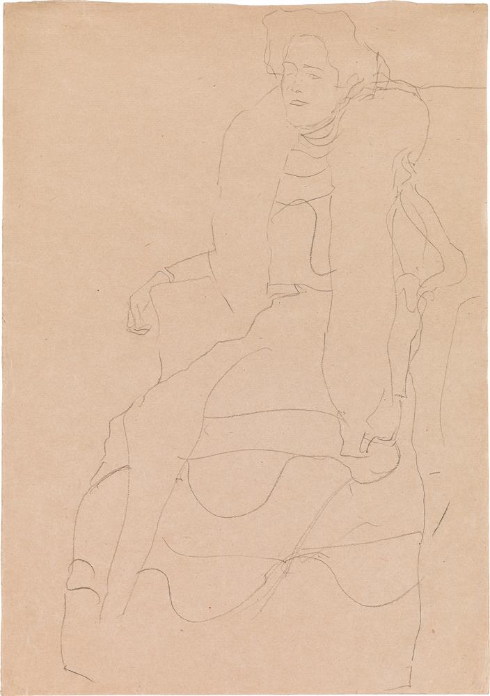 Gustav Klimt: Seated figure, study for the painting of Fritza Riedler