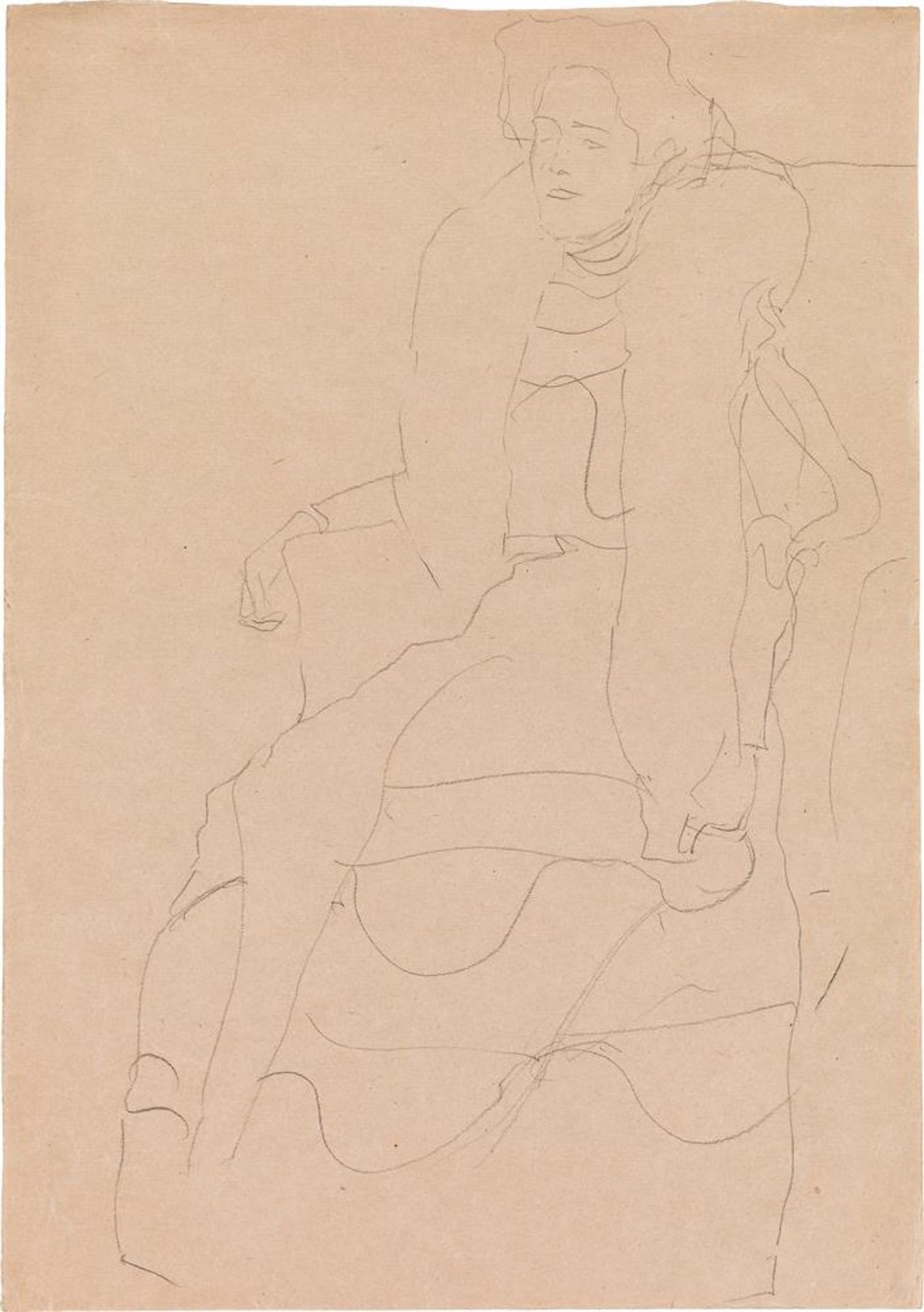 Gustav Klimt: Sitzende mit Pelzboa, Studie für das Bildnis Fritza Riedler