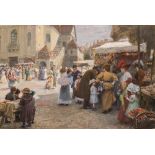 Wilhelm Gause: Der Fastenmarkt bei der Kalvarienbergkirche in Wien-Hernals