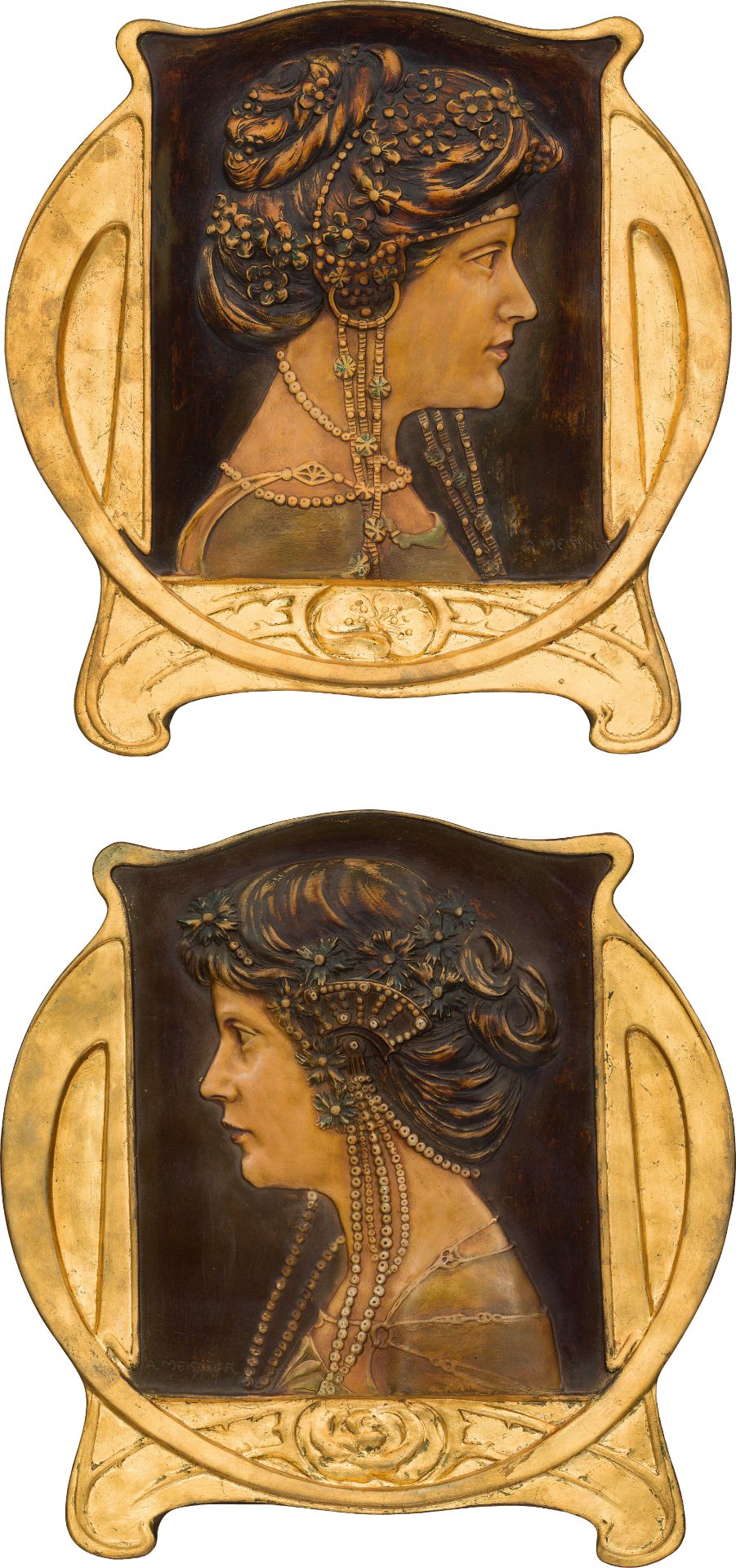 Ernst Wahliss: Pair of relief plates
