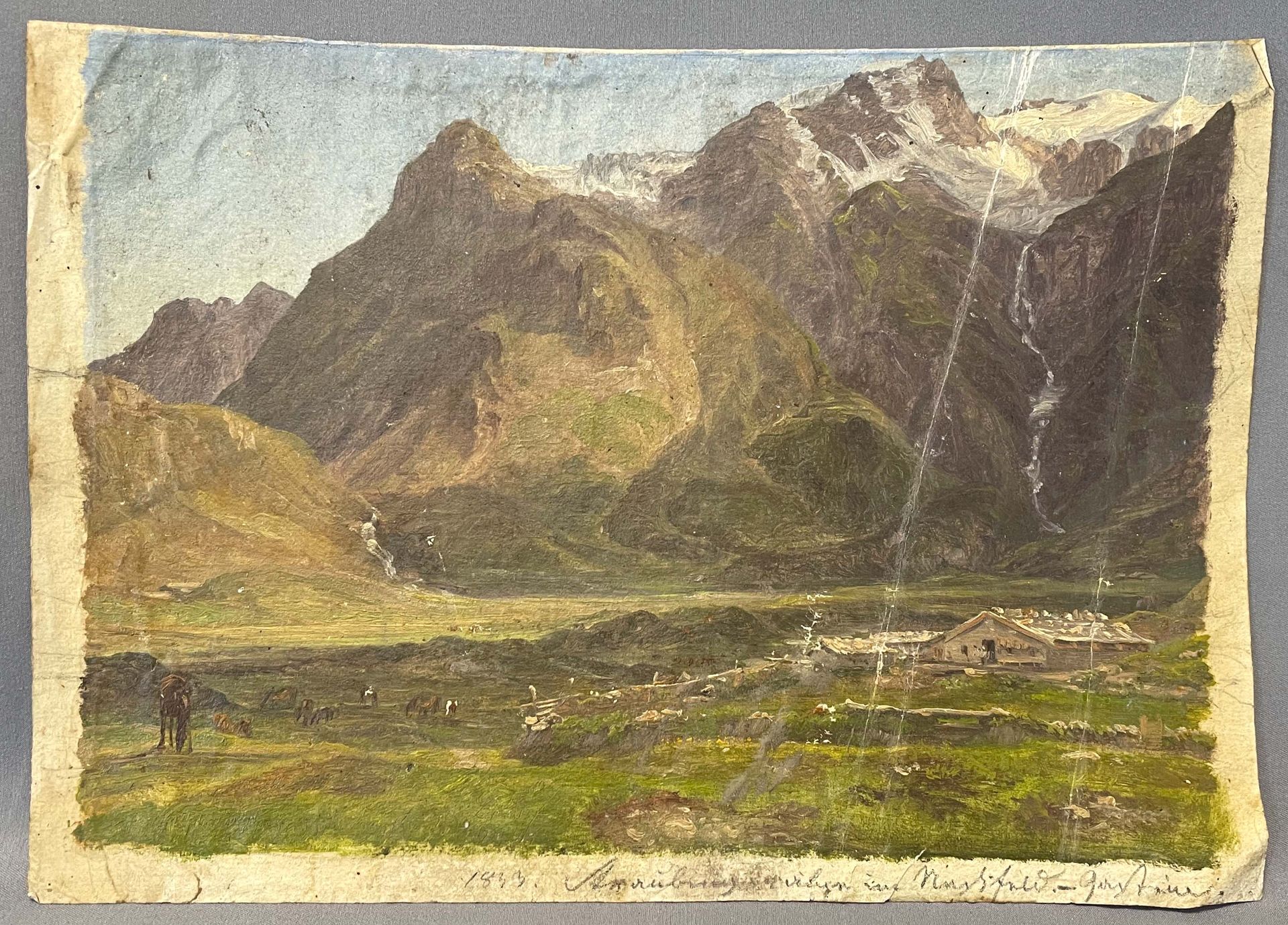 Friedrich LOOS (1797 - 1890). Blick in ein alpines Tal. - Bild 2 aus 8