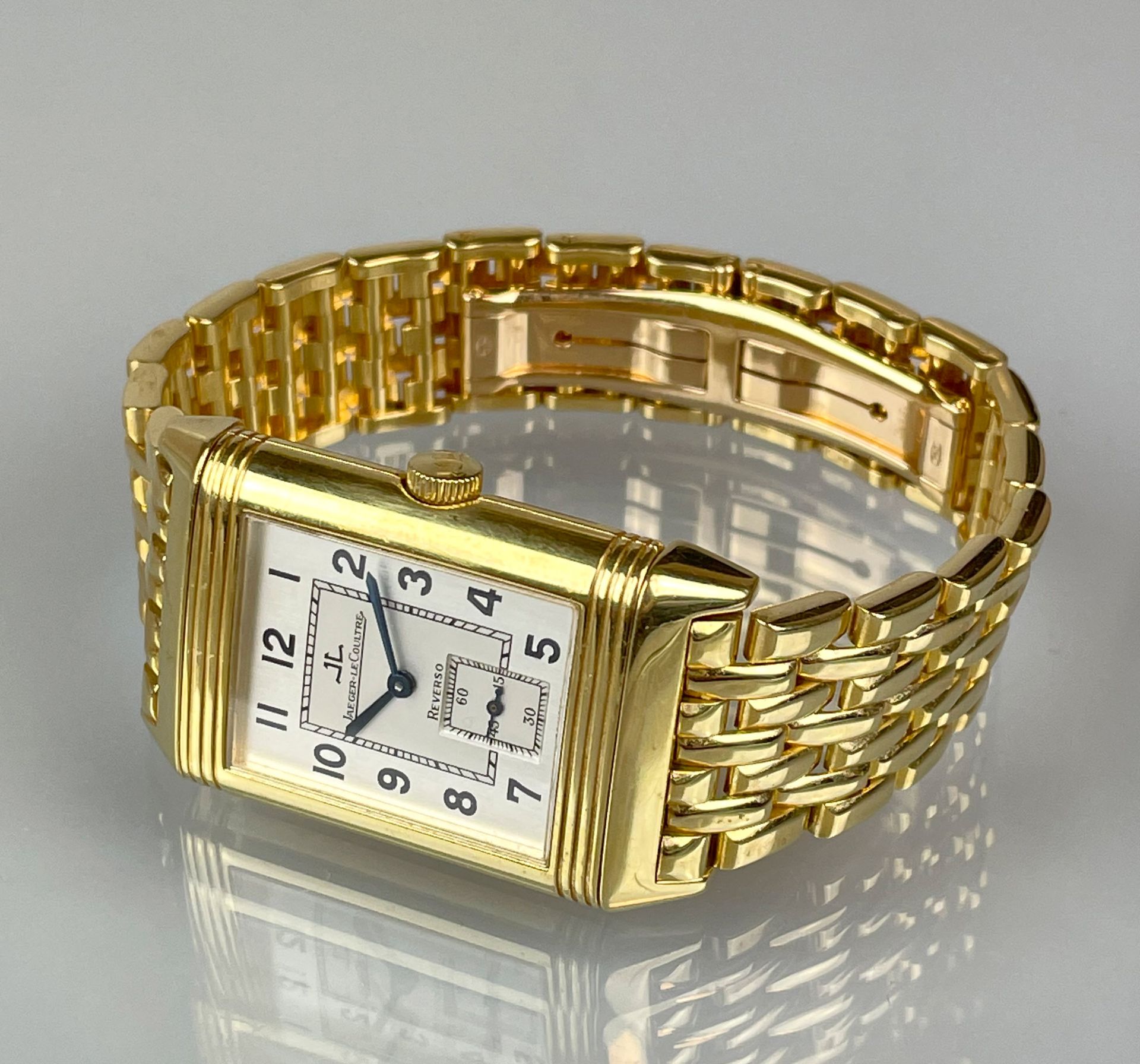 Armbanduhr Jaeger-leCoultre Reverso 750er Gelbgold. Schweiz. 1990er Jahre.