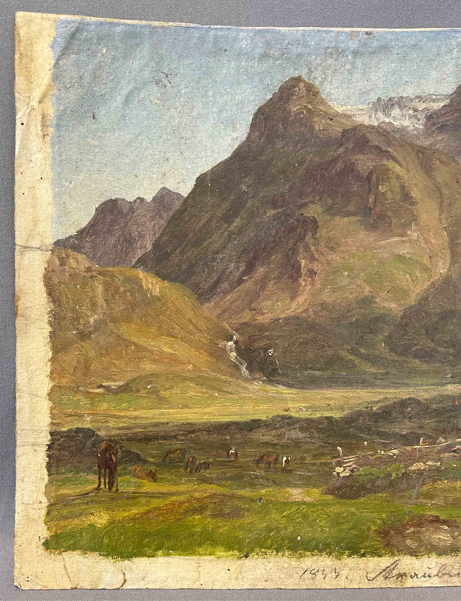 Friedrich LOOS (1797 - 1890). Blick in ein alpines Tal. - Bild 4 aus 8