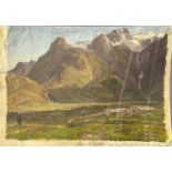 Friedrich LOOS (1797 - 1890). Blick in ein alpines Tal.