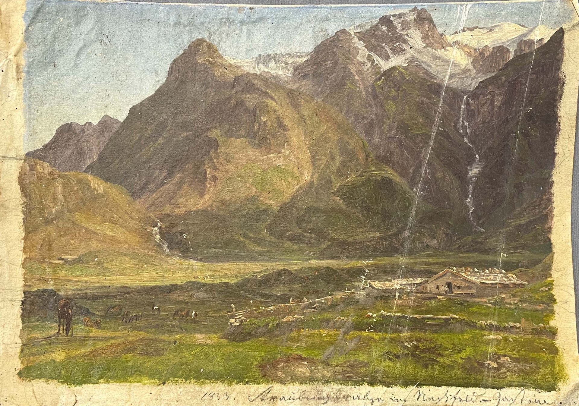 Friedrich LOOS (1797 - 1890). Blick in ein alpines Tal.