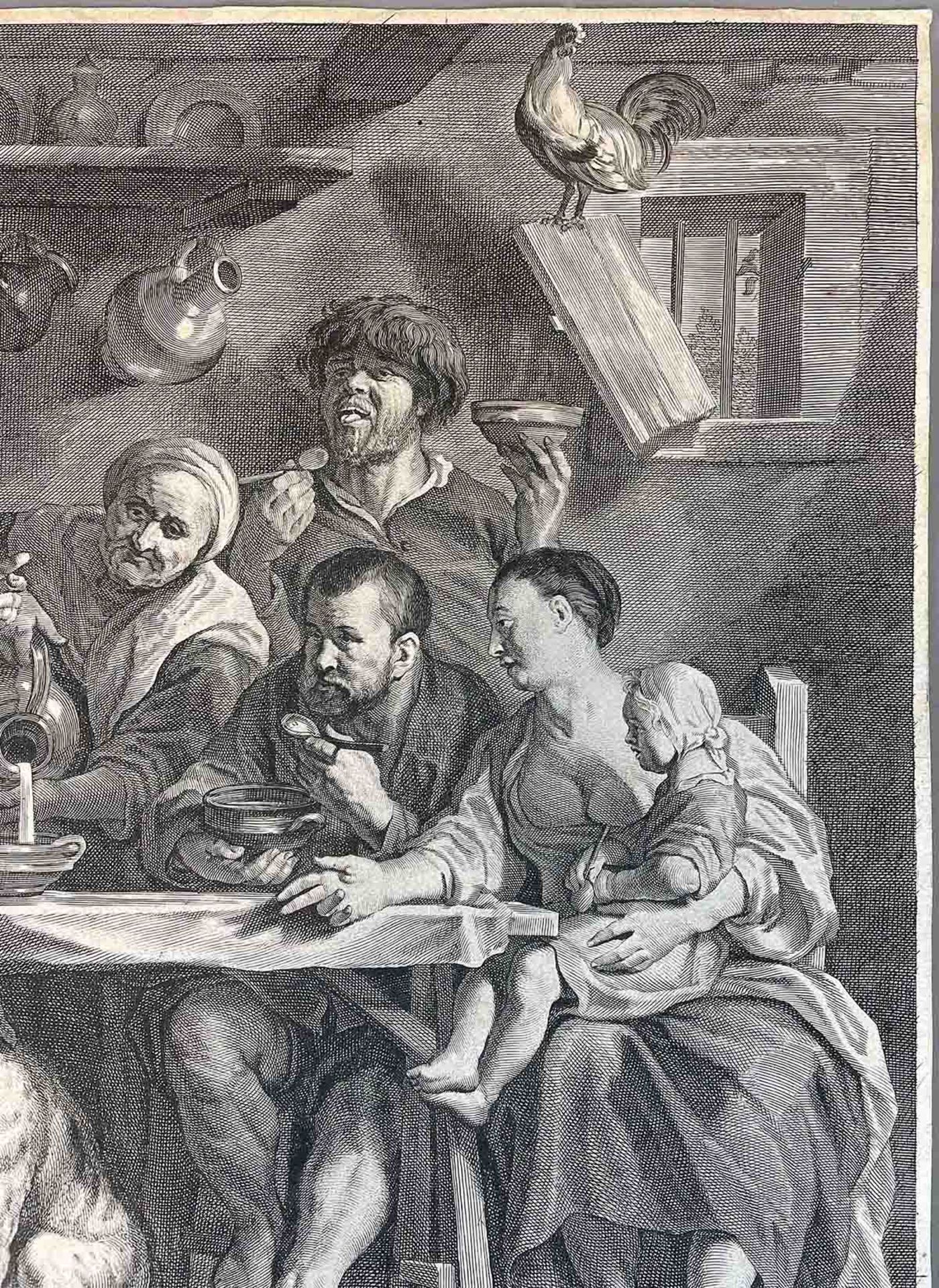 Jacobus NEEFS (1610 - 1660). Satyr, eine Bauernfamilie besuchend. - Image 5 of 9