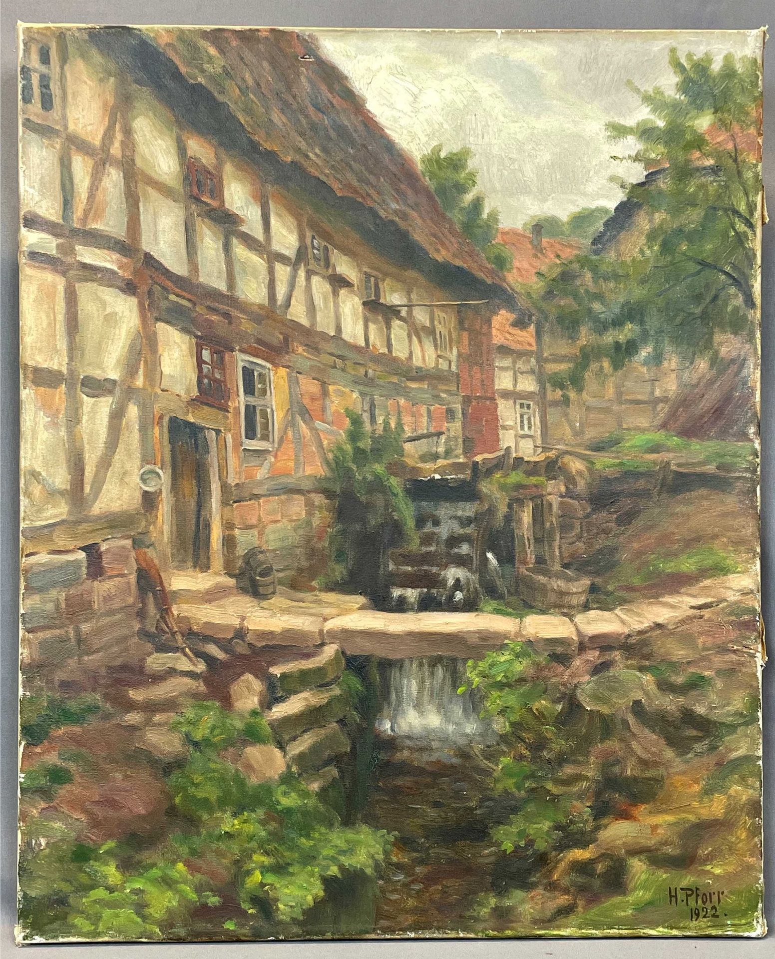 Heinrich PFORR (1880 - 1970). Mühle am Hasselbach. Datiert 1922. - Bild 2 aus 11