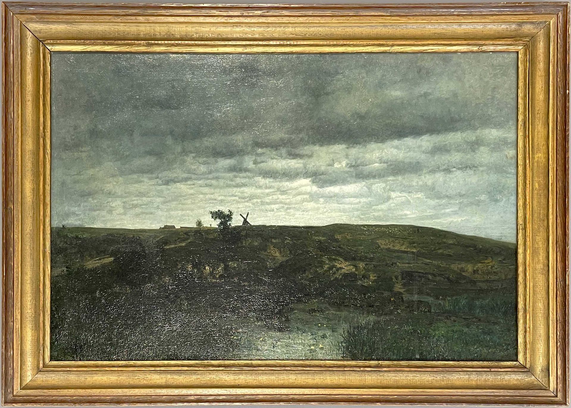 Franz BUNKE (1857 - 1939). Gewitterstimmung über norddeutscher Landschaft mit Mühle. - Bild 2 aus 19